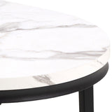 Wooden Coffee Table Set of 2 in Marble Effect - Spiro