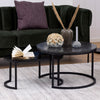 Wooden Coffee Table in Set Of 2 Round And Oval - Spiro