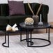 Wooden Coffee Table in Set Of 2 Round And Oval - Spiro
