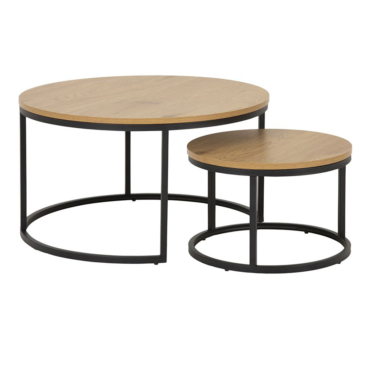 Wooden Coffee Table Set Of 2 Round - Spiro