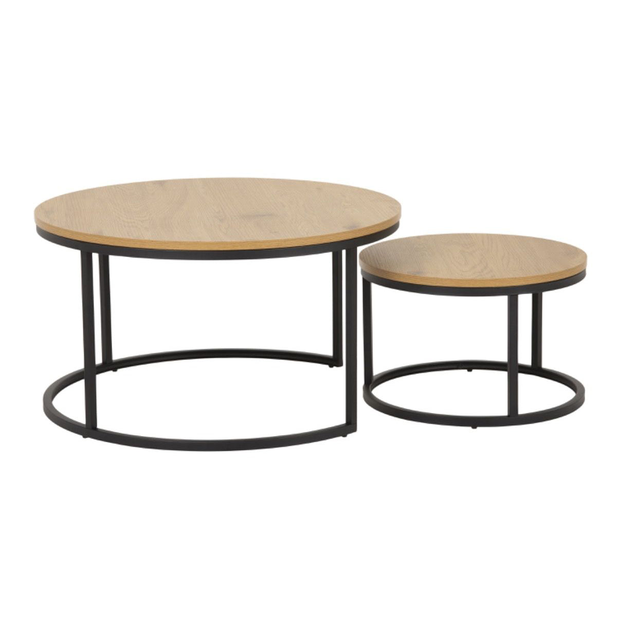 Wooden Coffee Table Set Of 2 Round - Spiro