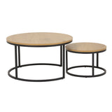 Wooden Coffee Table Set Of 2 Round - Spiro