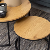Wooden Coffee Table Set Of 2 Round - Spiro