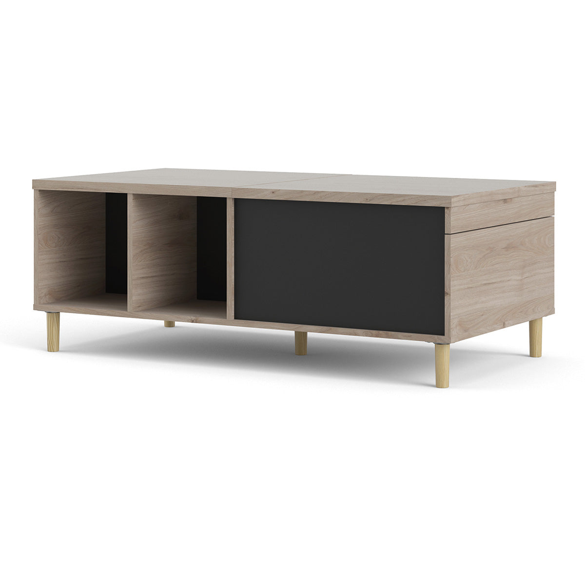 Wooden Coffee Table With Sliding Top in Jackson Hickory Oak - Rome