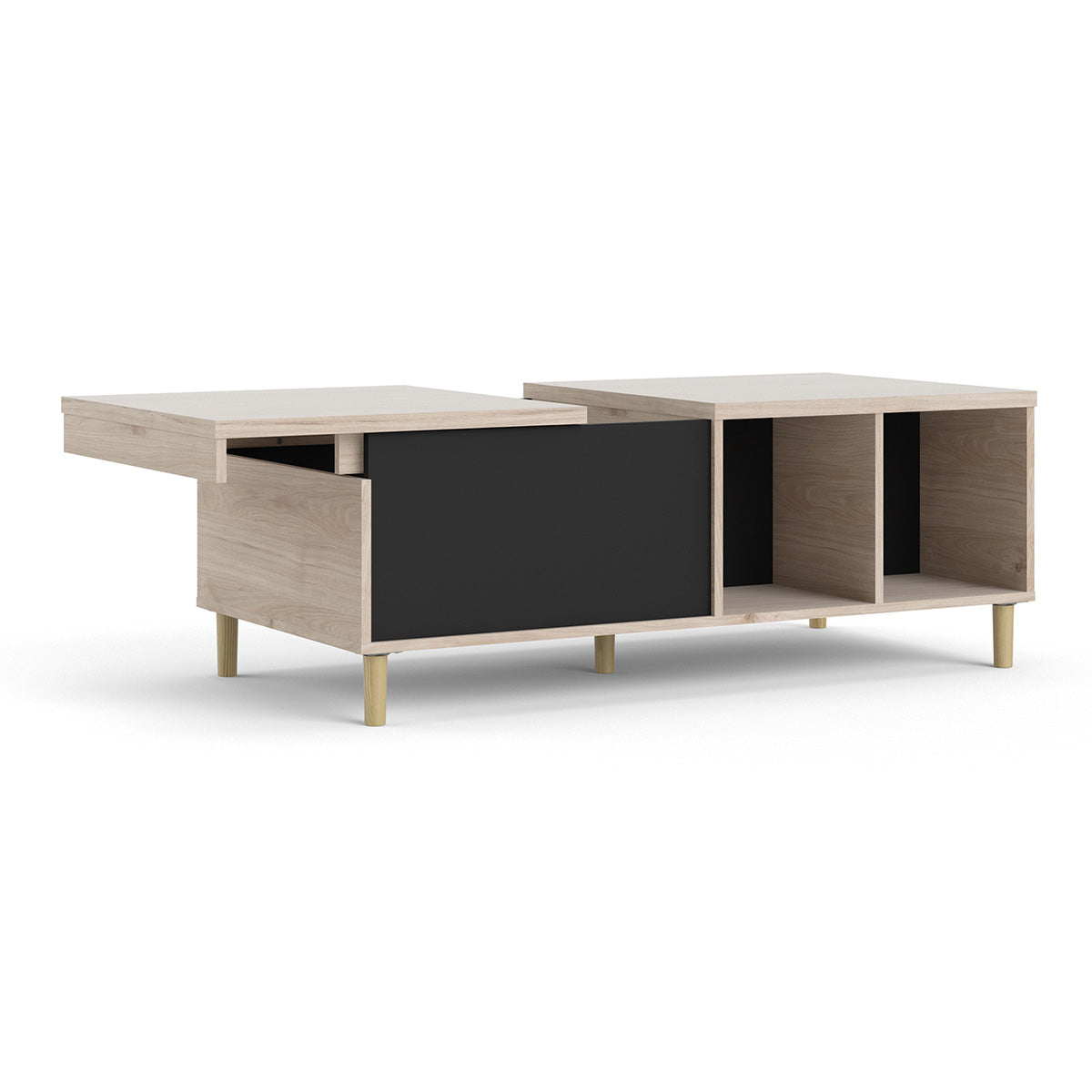 Wooden Coffee Table With Sliding Top in Jackson Hickory Oak - Rome