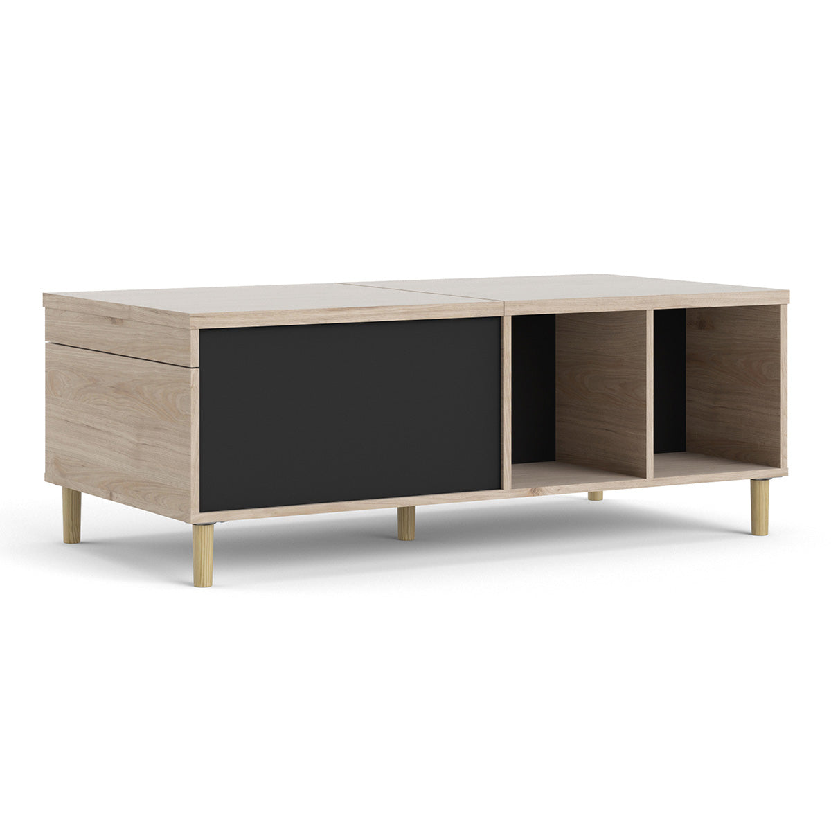 Wooden Coffee Table With Sliding Top in Jackson Hickory Oak - Rome