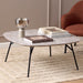 Wooden Coffee Table Square in Marble Effect - Caracas