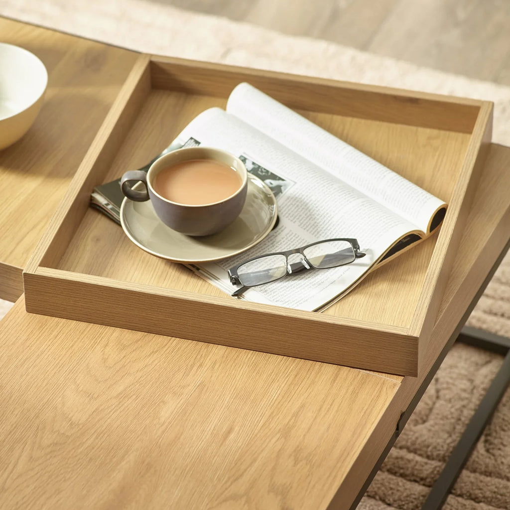 Wooden Coffee Table Square Tray - Ezra