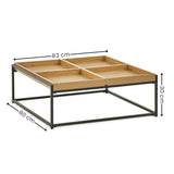 Wooden Coffee Table Square Tray - Ezra