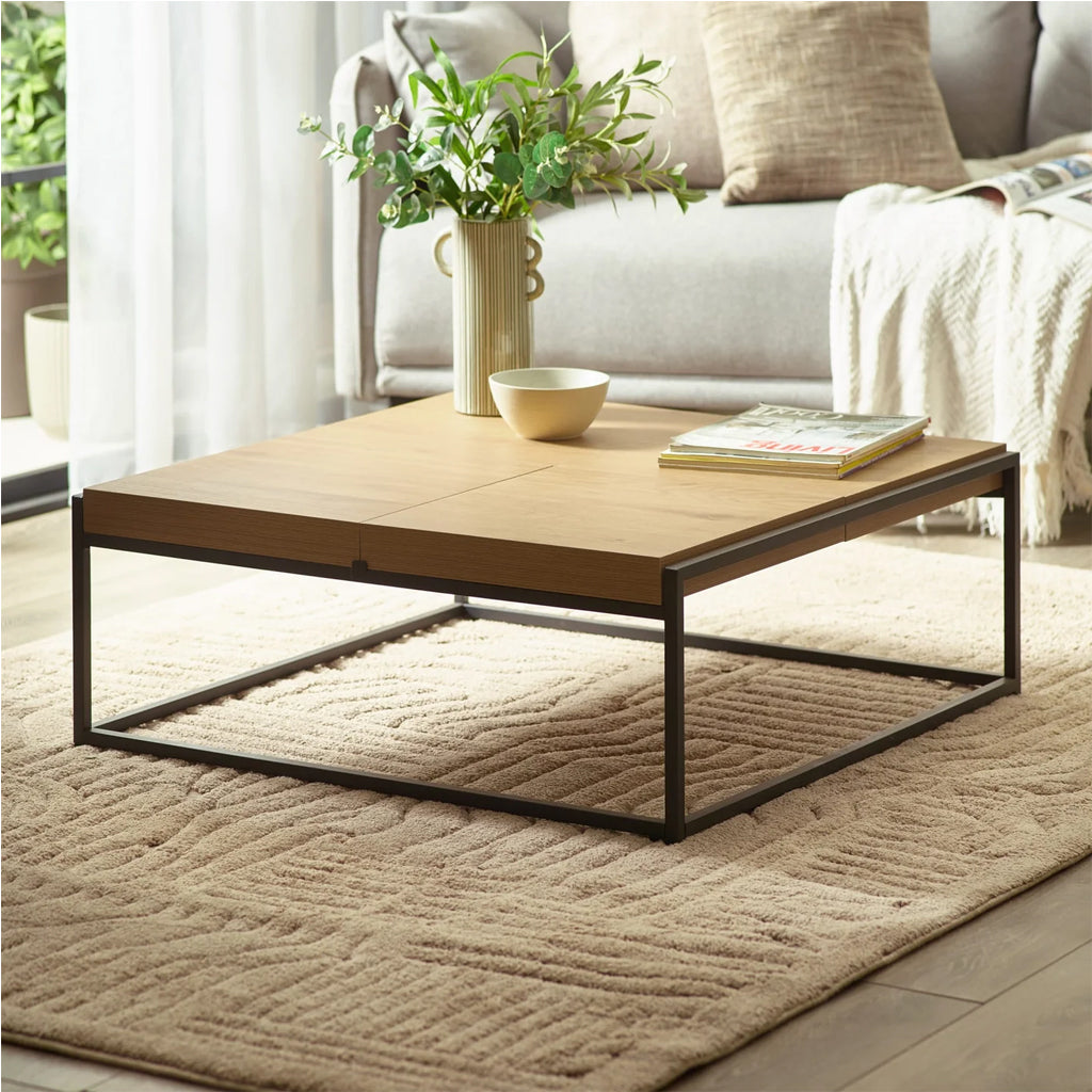 Wooden Coffee Table Square Tray - Ezra