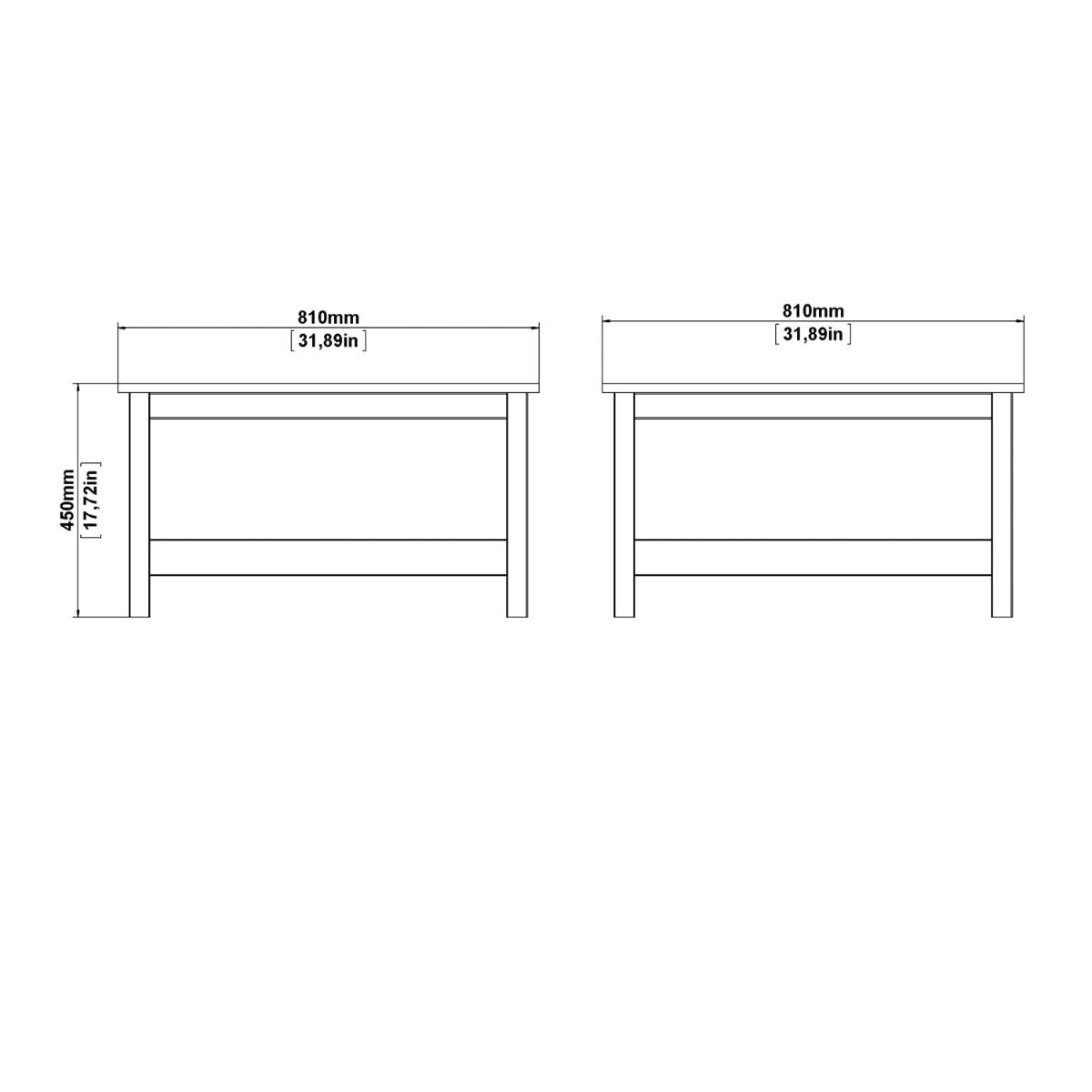 Wooden Coffee Table Square With Under Shelf - Madrid