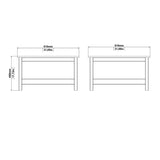 Wooden Coffee Table Square With Under Shelf - Madrid