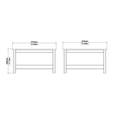 Wooden Coffee Table Square With Under Shelf - Madrid