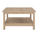 Wooden Coffee Table Square With Under Shelf - Madrid