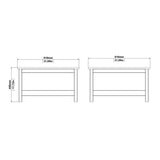 Wooden Coffee Table Square With Under Shelf - Madrid