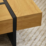 Wooden Coffee Table With Storage Square - Tahoe