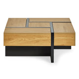 Wooden Coffee Table With Storage Square - Tahoe