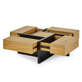 Wooden Coffee Table With Storage Square - Tahoe