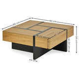 Wooden Coffee Table With Storage Square - Tahoe