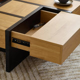 Wooden Coffee Table With Storage Square - Tahoe