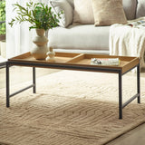 Wooden Coffee Table With Storage Tray - Reuben