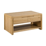 Wooden Coffee Table With 1 Drawer - Curve