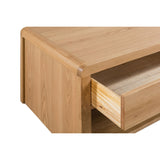 Wooden Coffee Table With 1 Drawer - Curve