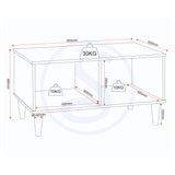 Wooden Coffee Table With 2 Doors - Tessa