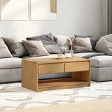 Wooden Coffee Table With 2 Drawers And 1 Shelf - Sauda