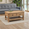 Wooden Coffee Table With 2 Drawers And Shelf - Astoria