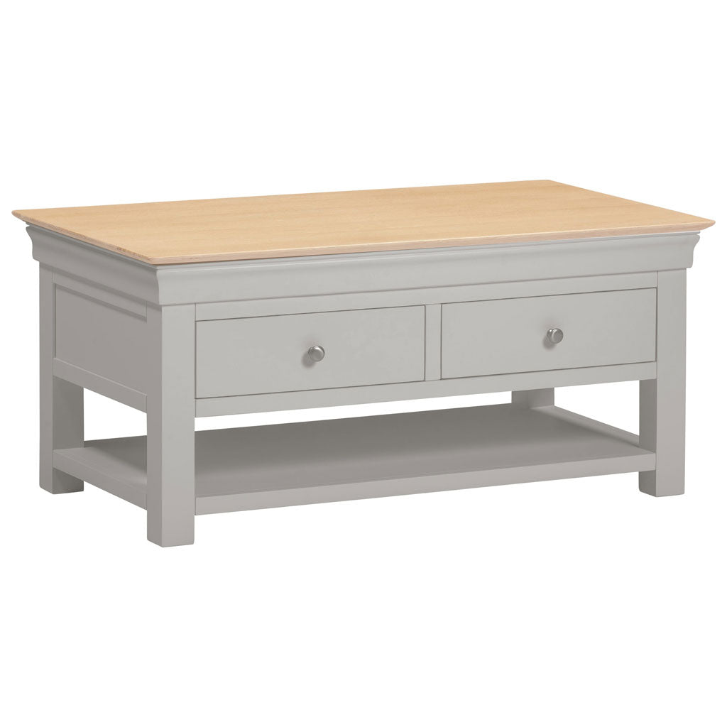 Wooden Coffee Table With 2 Drawers - Bordeaux