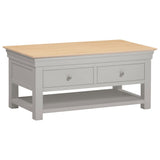 Wooden Coffee Table With 2 Drawers - Bordeaux