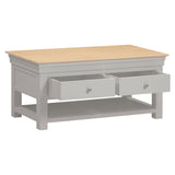 Wooden Coffee Table With 2 Drawers - Bordeaux