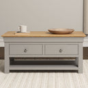 Wooden Coffee Table With 2 Drawers - Bordeaux