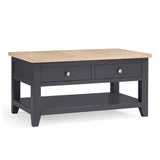 Wooden Coffee Table With 2 Drawers Rectangular - Bordeaux
