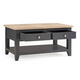 Wooden Coffee Table With 2 Drawers Rectangular - Bordeaux