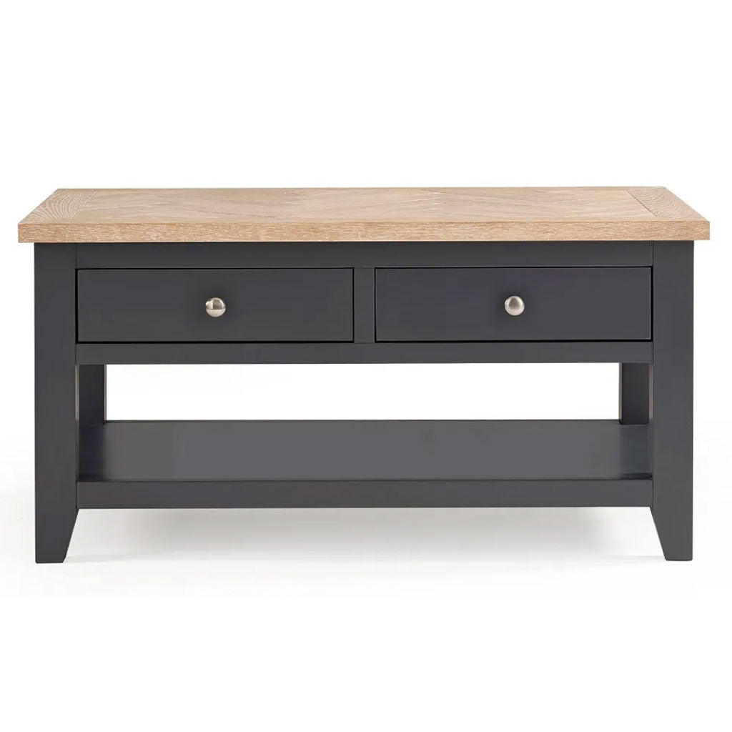 Wooden Coffee Table With 2 Drawers Rectangular - Bordeaux