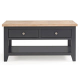 Wooden Coffee Table With 2 Drawers Rectangular - Bordeaux