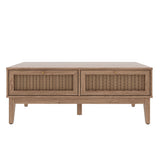 Wooden Coffee Table Rectangular With 2 Drawers - Bordeaux