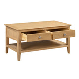 Wooden Coffee Table With 2 Drawers - Cotswold