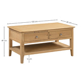 Wooden Coffee Table With 2 Drawers - Cotswold