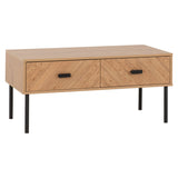 Wooden Coffee Table With 2 Drawers - Leon