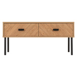 Wooden Coffee Table With 2 Drawers - Leon