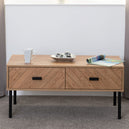 Wooden Coffee Table With 2 Drawers - Leon