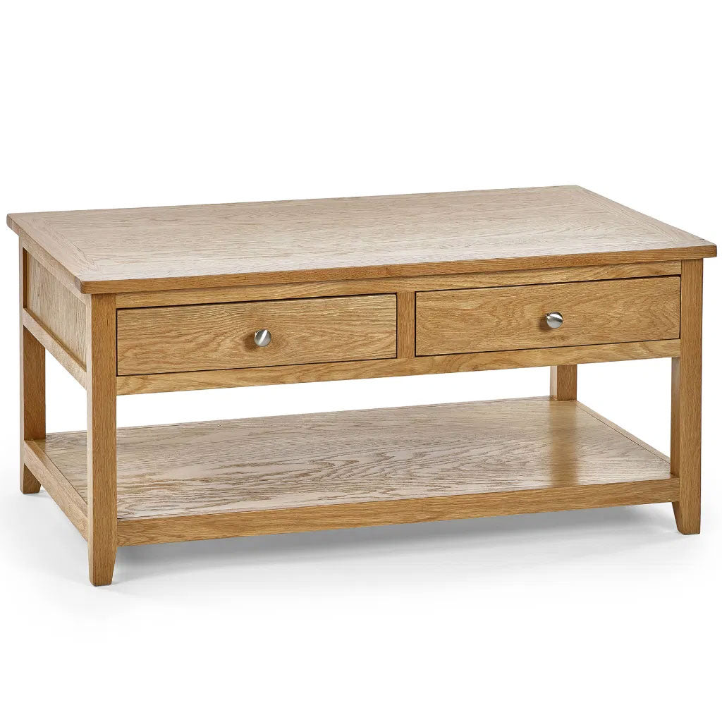 Wooden Coffee Table With 2 Drawers - Mallory