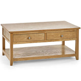 Wooden Coffee Table With 2 Drawers - Mallory