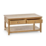 Wooden Coffee Table With 2 Drawers - Mallory