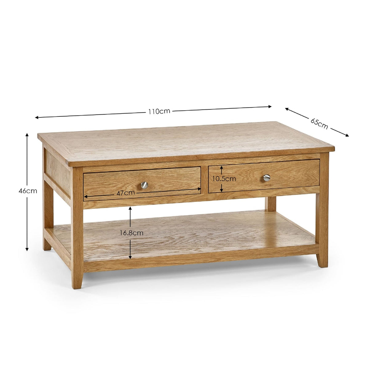 Wooden Coffee Table With 2 Drawers - Mallory