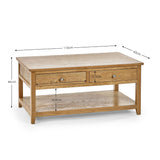 Wooden Coffee Table With 2 Drawers - Mallory