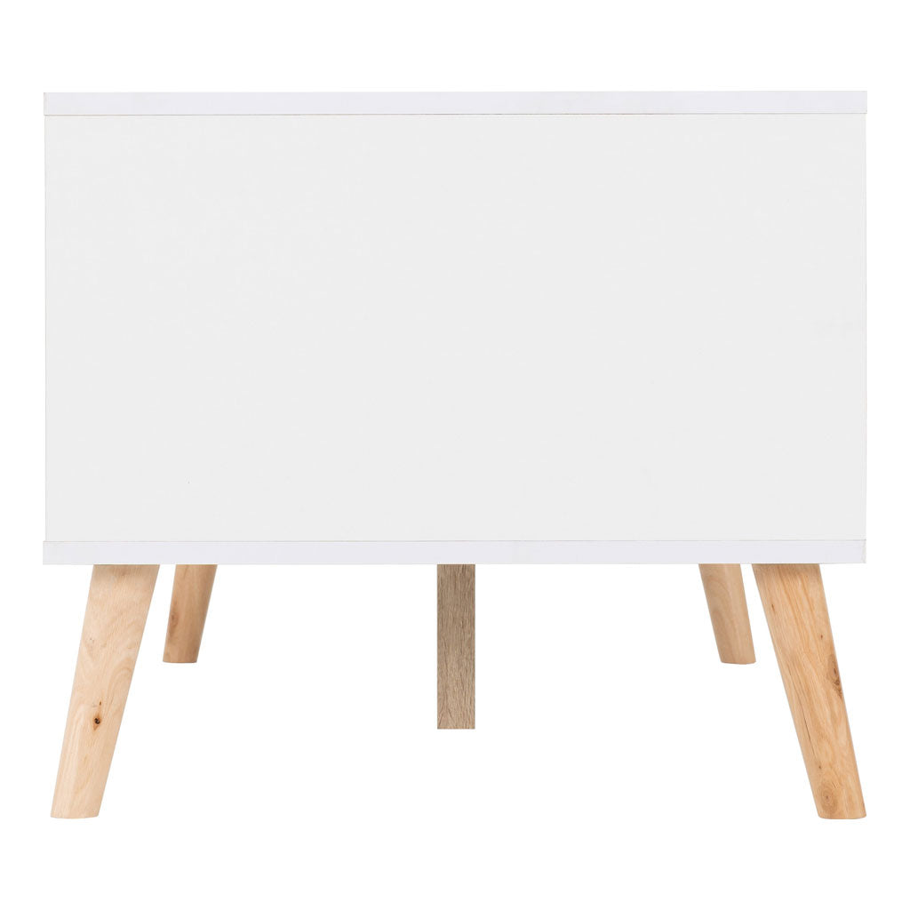 Wooden Coffee Table With 2 Drawers - Nordic